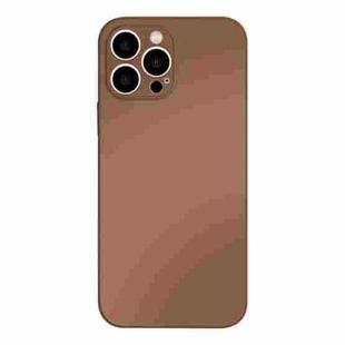 For iPhone 14 Plus AG Frosted Tempered Glass Phone Case(Brown Gold)