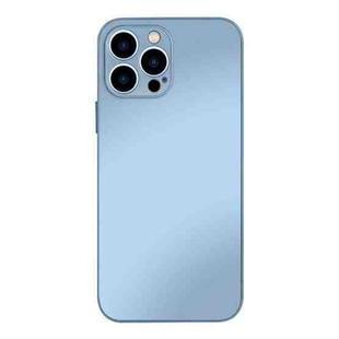 For iPhone 13 Pro Max AG Frosted Tempered Glass Phone Case(Sierra Blue)