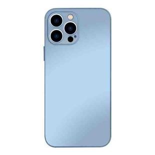 For iPhone 12 Pro Max AG Frosted Tempered Glass Phone Case(Sierra Blue)