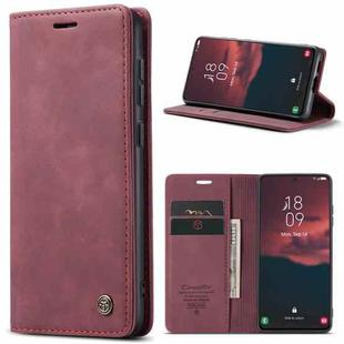 For Samsung Galaxy S23 5G CaseMe 013 Multifunctional Horizontal Flip Leather Phone Case(Wine Red)