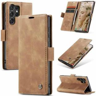 For Samsung Galaxy S23 Ultra 5G CaseMe 013 Multifunctional Horizontal Flip Leather Phone Case(Brown)
