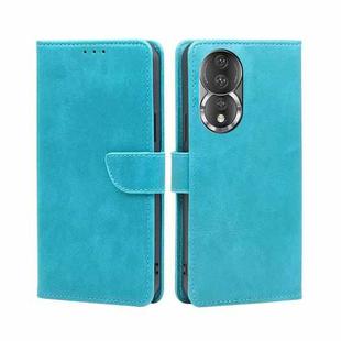 For Honor 80 Calf Texture Buckle Flip Leather Phone Case(Light Blue)