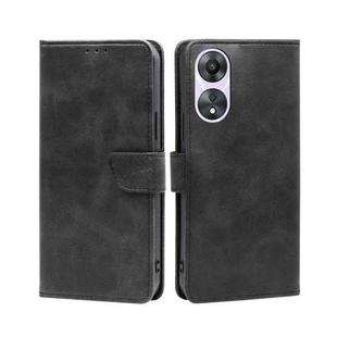 For OPPO A58 5G Calf Texture Buckle Flip Leather Phone Case(Black)