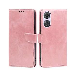 For OPPO A58 5G Calf Texture Buckle Flip Leather Phone Case(Rose Gold)