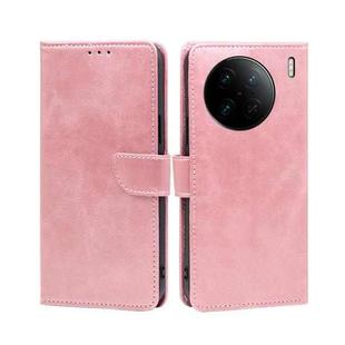 For vivo X90 Pro+ Calf Texture Buckle Flip Leather Phone Case(Rose Gold)