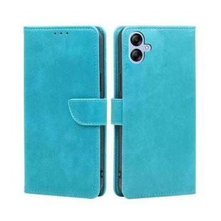For Samsung Galaxy A04e 4G Calf Texture Buckle Flip Leather Phone Case(Light Blue)