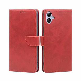 For Samsung Galaxy A04e 4G Calf Texture Buckle Flip Leather Phone Case(Red)