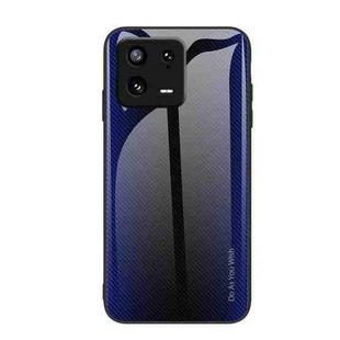 For Xiaomi 13 Pro Texture Gradient Glass TPU Phone Case(Dark Blue)