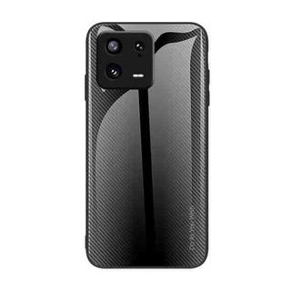 For Xiaomi 13 Pro Texture Gradient Glass TPU Phone Case(Black)