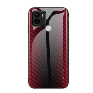 For Xiaomi Redmi A1+ Texture Gradient Glass TPU Phone Case(Red)