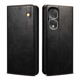 For Honor 80 Pro Oil Wax Crazy Horse Texture Leather Phone Case(Black)