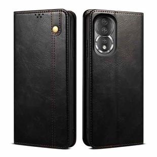 For Honor 80 Oil Wax Crazy Horse Texture Leather Phone Case(Black)