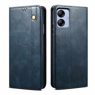 For Samsung Galaxy A04e Oil Wax Crazy Horse Texture Leather Phone Case(Blue)