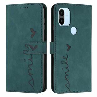 For Xiaomi Redmi A1+ Skin Feel Heart Embossed Leather Phone Case(Green)