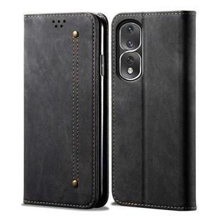 For Honor 80 Pro Denim Texture Leather Phone Case(Black)