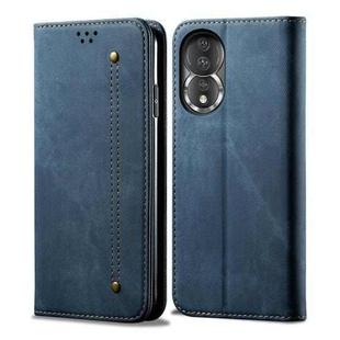 For Honor 80 Denim Texture Leather Phone Case(Blue)