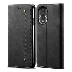 For Honor 80 Denim Texture Leather Phone Case(Black)