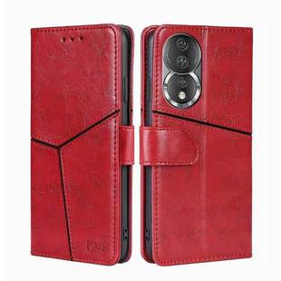 For Honor 80 Geometric Stitching Horizontal Flip Leather Phone Case(Red)