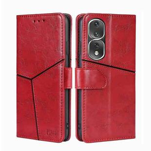 For Honor 80 Pro Geometric Stitching Horizontal Flip Leather Phone Case(Red)