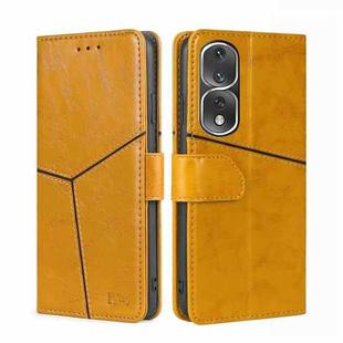 For Honor 80 Pro Geometric Stitching Horizontal Flip Leather Phone Case(Yellow)