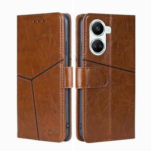 For Huawei nova 10 SE Geometric Stitching Horizontal Flip Leather Phone Case(Light Brown)