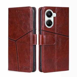 For Huawei nova 10 SE Geometric Stitching Horizontal Flip Leather Phone Case(Dark Brown)