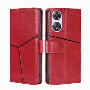 For OPPO A58 5G Geometric Stitching Horizontal Flip Leather Phone Case(Red)