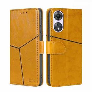 For OPPO A58 5G Geometric Stitching Horizontal Flip Leather Phone Case(Yellow)