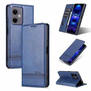 For Xiaomi Redmi Note 12 China AZNS Magnetic Calf Texture Leather Phone Case(Dark Blue)