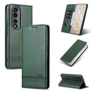 For Honor 80 Pro AZNS Magnetic Calf Texture Leather Phone Case(Dark Green)