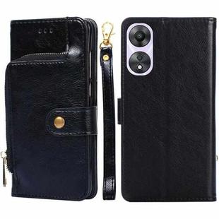 For OPPO A58 5G Zipper Bag Leather Phone Case(Black)