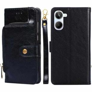 For Realme 10 4G Zipper Bag Leather Phone Case(Black)