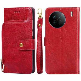 For vivo X90 Zipper Bag Leather Phone Case(Red)