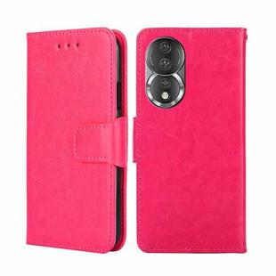 For Honor 80 Crystal Texture Leather Phone Case(Rose Red)