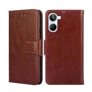 For Realme 10 4G Crystal Texture Leather Phone Case(Brown)
