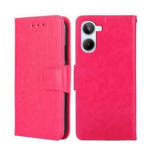 For Realme 10 4G Crystal Texture Leather Phone Case(Rose Red)