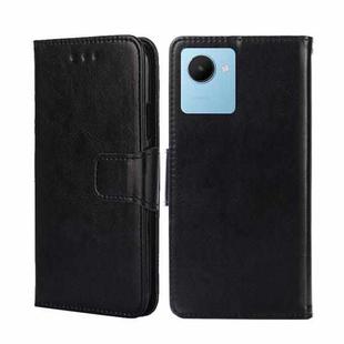 For Realme C30s Crystal Texture Leather Phone Case(Black)