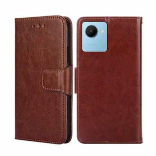 For Realme C30s Crystal Texture Leather Phone Case(Brown)