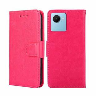 For Realme C30s Crystal Texture Leather Phone Case(Rose Red)