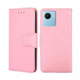 For Realme C30s Crystal Texture Leather Phone Case(Pink)