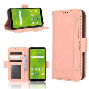 For Cricket Debut Smart Skin Feel Calf Texture Card Slots Leather Phone Case(Pink)