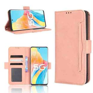 For OPPO A1 Pro Skin Feel Calf Texture Card Slots Leather Phone Case(Pink)