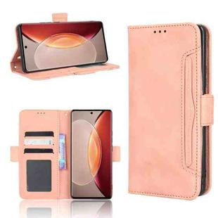 For vivo X90 5G Skin Feel Calf Texture Card Slots Leather Phone Case(Pink)