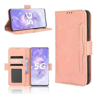 For Honor 80 5G Skin Feel Calf Texture Card Slots Leather Phone Case(Pink)