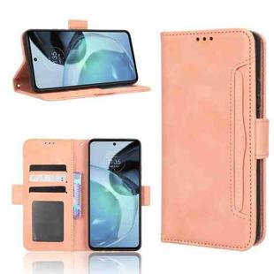 For Motorola Moto G72 4G Skin Feel Calf Texture Card Slots Leather Phone Case(Pink)