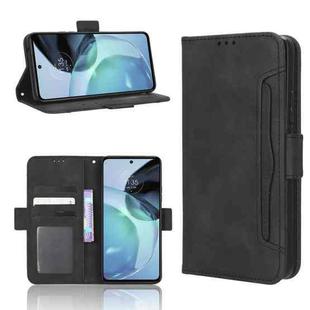 For Motorola Moto G72 4G Skin Feel Calf Texture Card Slots Leather Phone Case(Black)