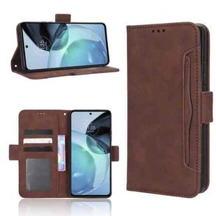 For Motorola Moto G72 4G Skin Feel Calf Texture Card Slots Leather Phone Case(Brown)