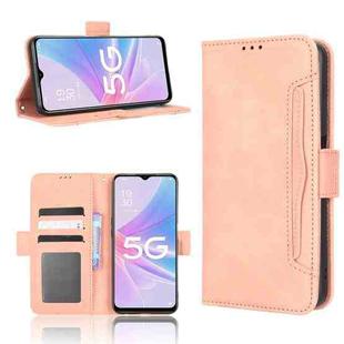 For OPPO A58 5G Skin Feel Calf Texture Card Slots Leather Phone Case(Pink)