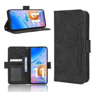 For Xiaomi Redmi 11 Prime 4G Skin Feel Calf Texture Card Slots Leather Phone Case(Black)