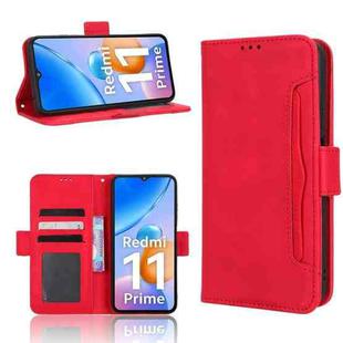 For Xiaomi Redmi 11 Prime 4G Skin Feel Calf Texture Card Slots Leather Phone Case(Red)